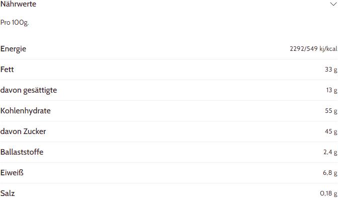 Valeurs nutritives et ingrédients Schär Melto (90 g)