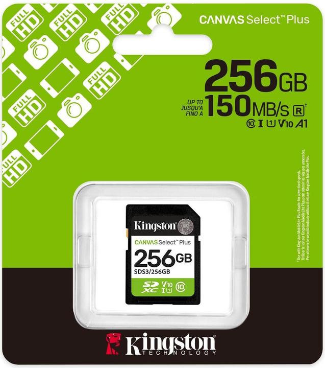 Produktbild Kingston Canvas Select Plus (256 GB, SDXC, U1, UHS-I)
