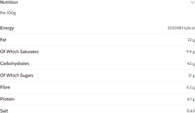 Valeurs nutritives et ingrédients Schär Biscuits digestif sans gluten (1 pcs, 150 g)