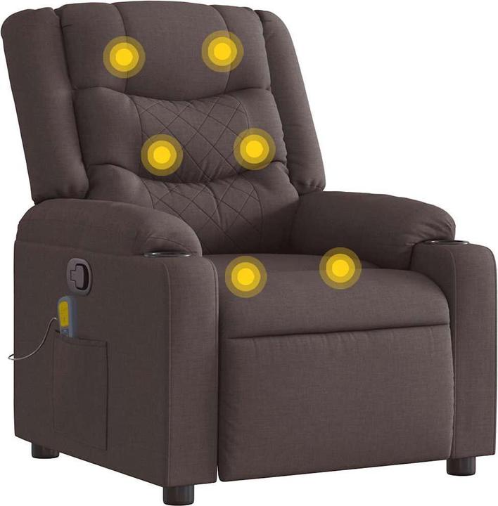Actual product image vidaXL Massage chair dark brown fabric