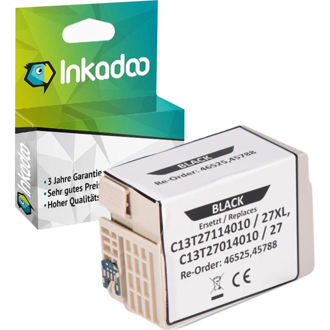Inkadoo, Druckerpatrone, Druckerpatronen kompatibel zu Epson C13T27114010 / 27XL Tintenpatrone, schwarz Schwarz (BK)