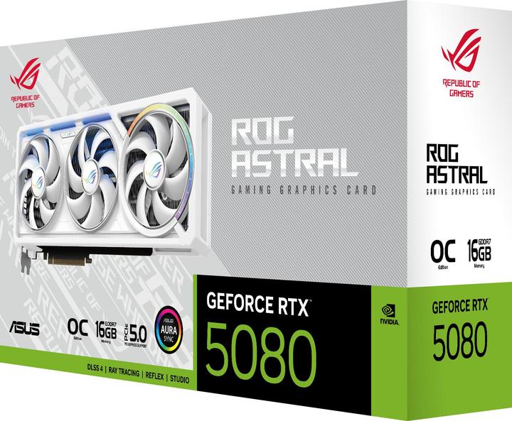 Image du produit ASUS ROG Astral GeForce RTX 5080 White OC (16 Go)