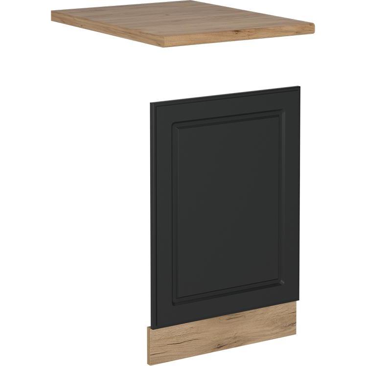 Vicco Geschirrspülblende R-Line, Anthrazit Landhaus/Goldkraft Eiche, 45 cm, AP Eiche, Geschirrspüler Zubehör, Grau