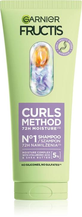 Actual product image Garnier Fructis Curls Method Moisturizing Shampoo For Curly And Wavy Hair 200ml (Liquid shampoo, 200 ml)