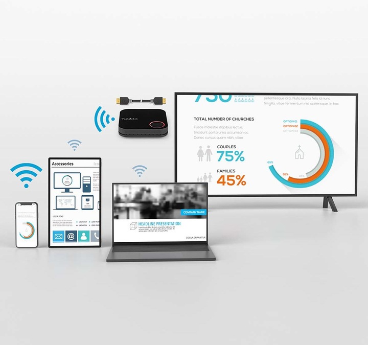 Image du produit Nedis Récepteur HDMI™ sans fil | WLAN | 2400 MHz | 30.0 m (ligne de vue) | 4K@60Hz | 0.04 Gbps | PVC