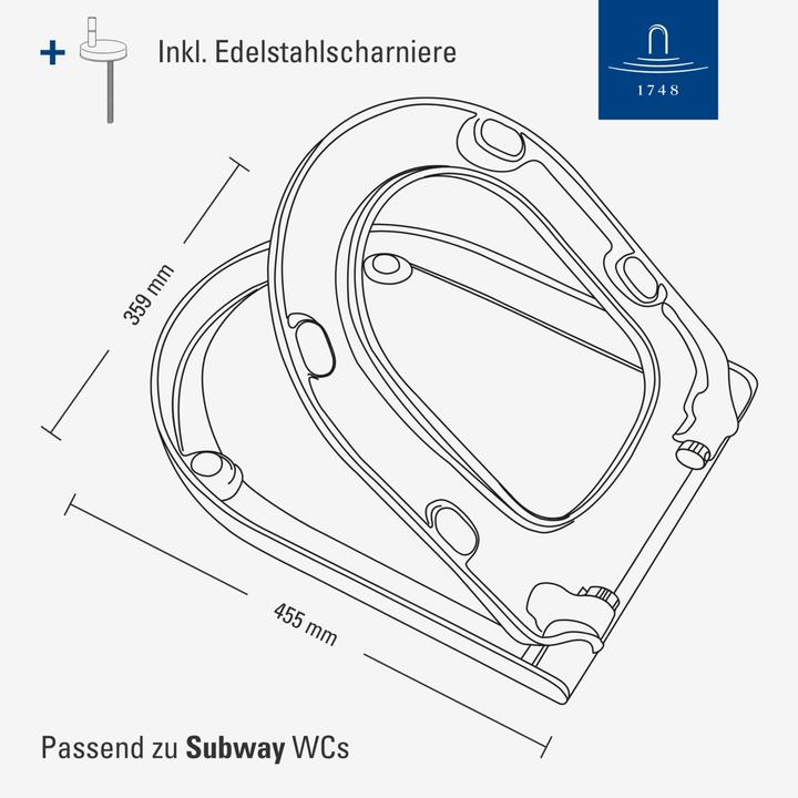 Image du produit Villeroy & Boch Siège de WC Subway, avec abaissement automatique et siège amovible
