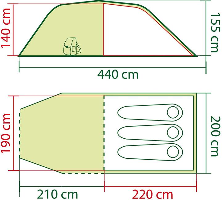 Produktbild Coleman Coastline 3 Plus (Tunnelzelt, 7 kg, 3 Personen)