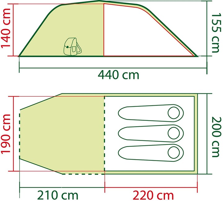 Actual product image Coleman Coastline 3 Plus (Tunnel tent, 7 kg, 3 persons)