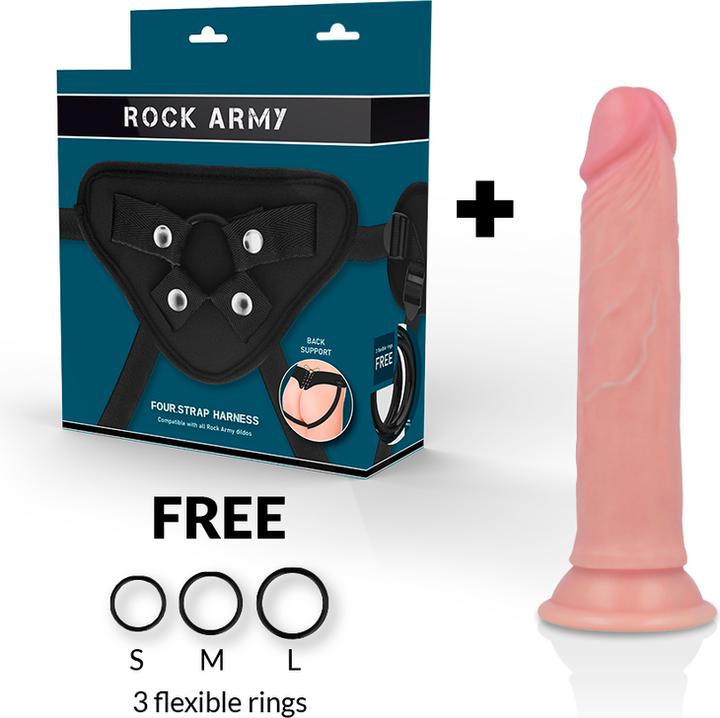 Image du produit Rock Army ROCKARMY - HARNESS + SILICONDILDO FLUIDE PREMIUM AVENGER 19 CM -O- 3.98 CM