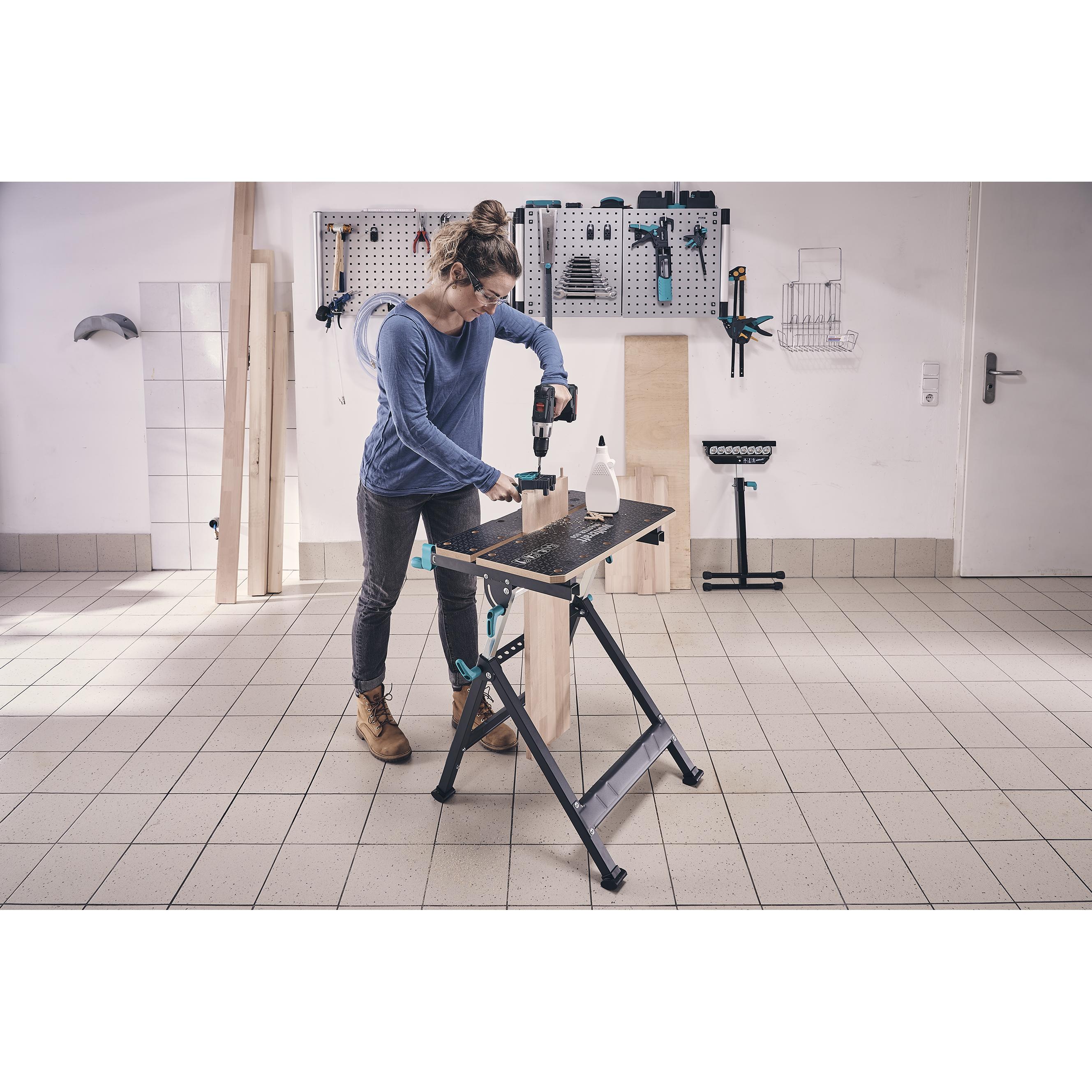Thumbnail - wolfcraft, Werkbank + Arbeitsbock, Spann- und Arbeitstisch MASTER 650 ERGO (65 cm, 72 cm)