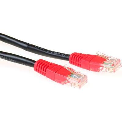 Thumbnail - ACT Black 3 meter U/UTP CAT5E patch cable cross with RJ45 connectors. Cat5e u/utp cross bk/rd 3.00m (U/UTP, CAT5e, 3 m),...