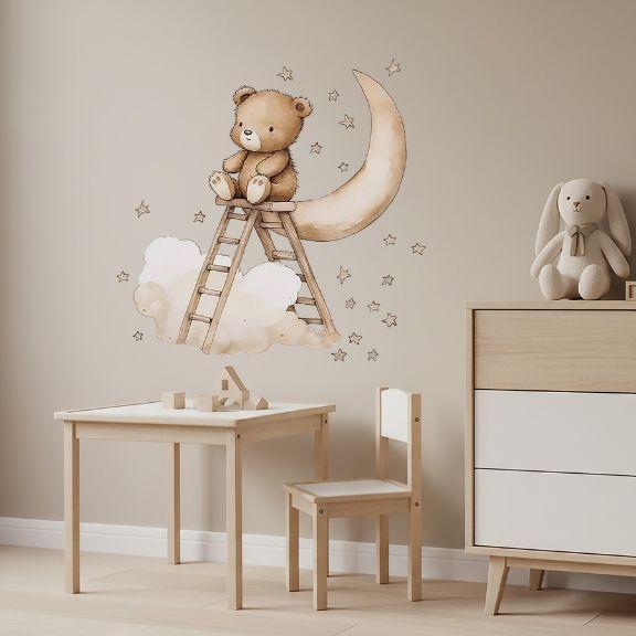 Actual product image Sipro Sipo Nástěnné samolepky do dětského pokoje, Teddy bear on a ladder