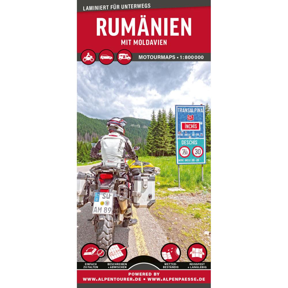 MoTourMaps Rumänien Auto- u.Motorradkte, Landkarte