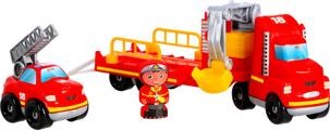 Productafbeelding Ecoiffier Abrick priešgaisrinės tarnybos dvi transporto priemonės, judantys elementai 34 priedai