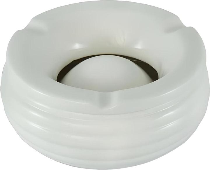 Actual product image Wind ashtray ceramic white with grooves 14cm