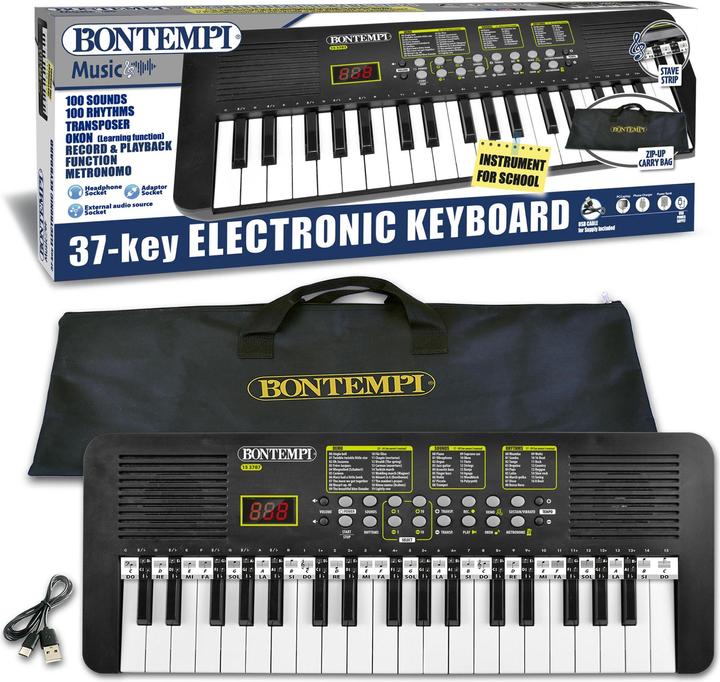 Image du produit Bontempi Clavier électronique 37 touches Affichage LCD