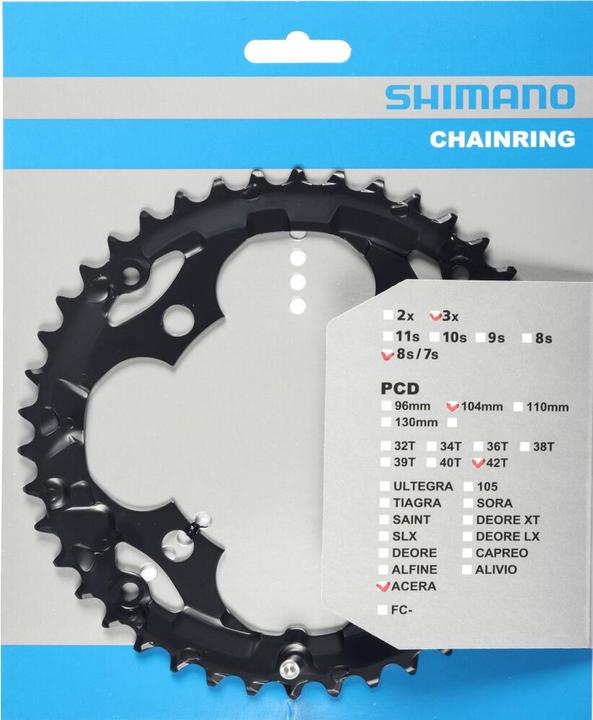 Actual product image Shimano Acera FC-M361 chainrings (42)