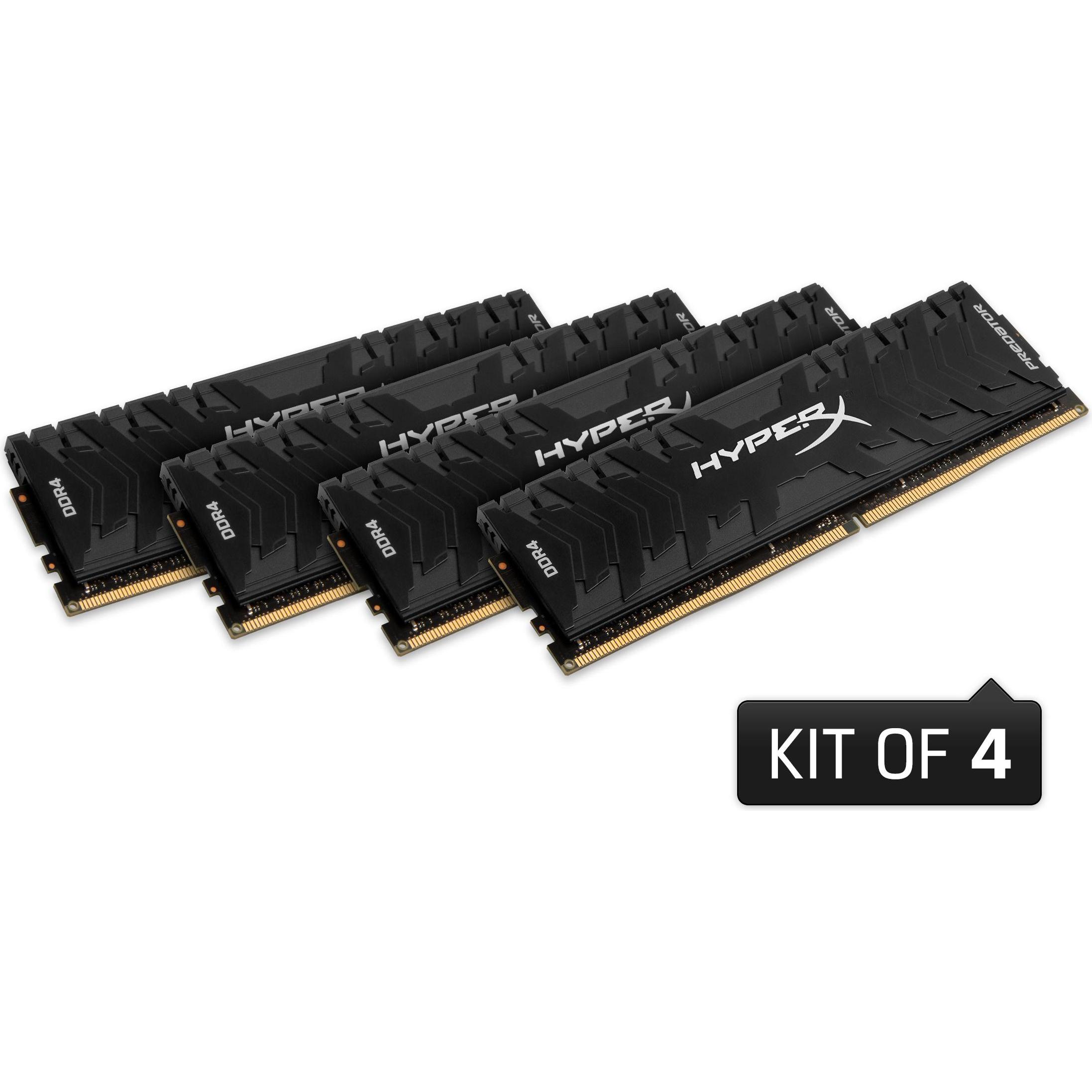 HyperX Predator (4 x 4GB, 3000 MHz, DDR4-RAM, DIMM), RAM, Schwarz