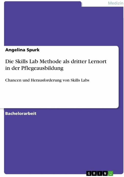 Actual product image The skills lab method as a third place of learning in nursing training (German, Angelina Spurk, 2024)