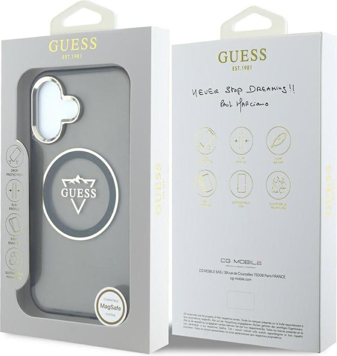 Produktbild Guess Hardcase MagSafe IML Metal Mountain Logo Case for iPhone 16 6,1" Black (Apple iPhone 16)