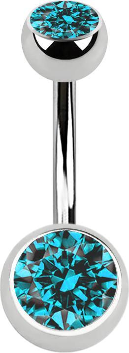 Immagine prodotto Star Piercing Banana argento con due sfere di cristallo acqua (Acciaio chirurgico 316L, senza ottone)