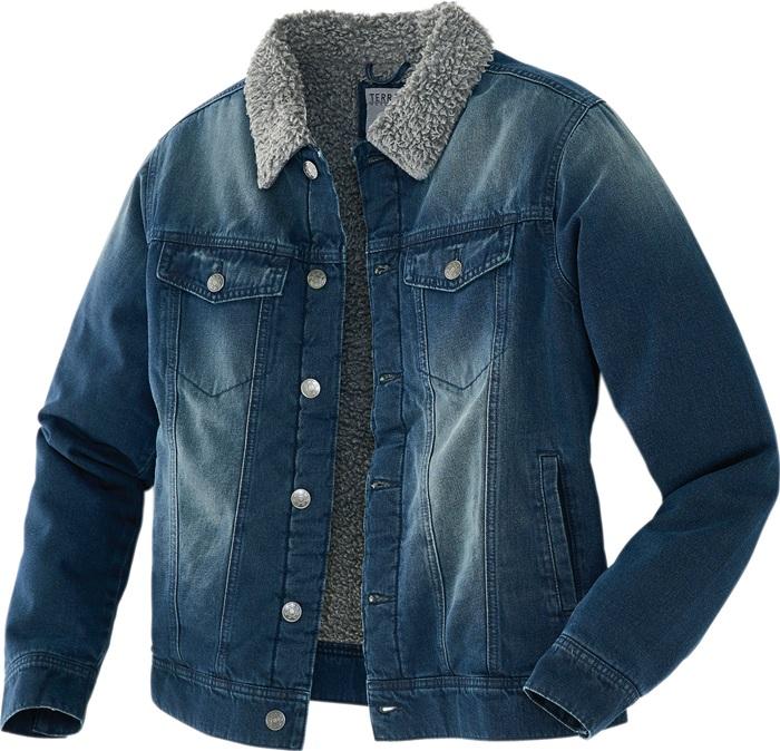 Actual product image Terrax Denim jacket with teddy lining, colour jean blue, size 3XL (3XL)