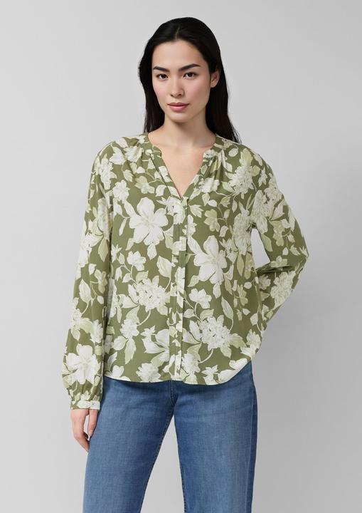 Immagine prodotto s.Oliver Bluse Fliessende Viskose-Bluse mit Raffung und Allover-Muster (34)
