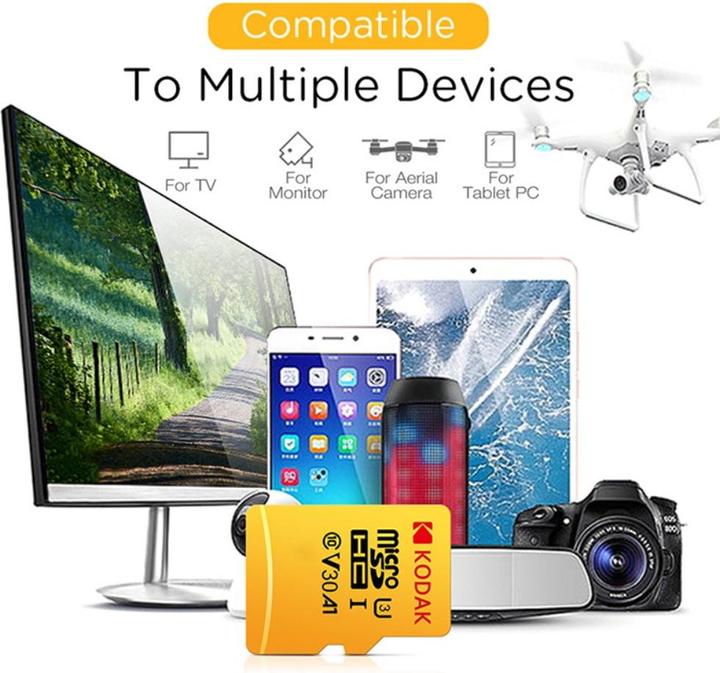 Produktbild Kodak mSD 64GB UHS-I U3/V30/A1 w/a (64 GB, microSD, U3, UHS-I)