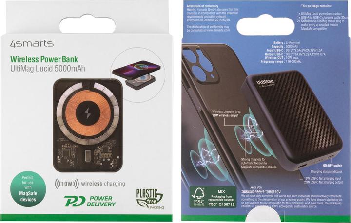Immagine prodotto 4smarts UltiMag Lucid (5000 mAh, 18.50 W, 18.50 Wh)