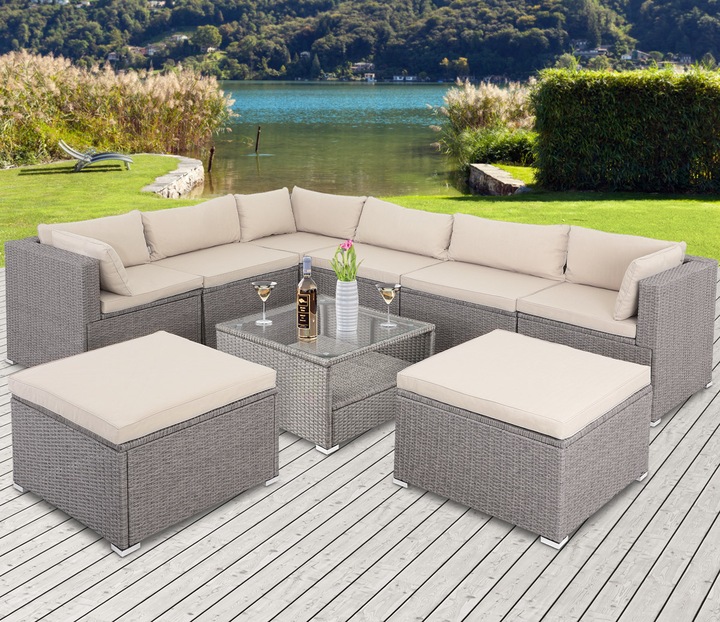Actual product image Casaria Poly Rattan Lounge Set