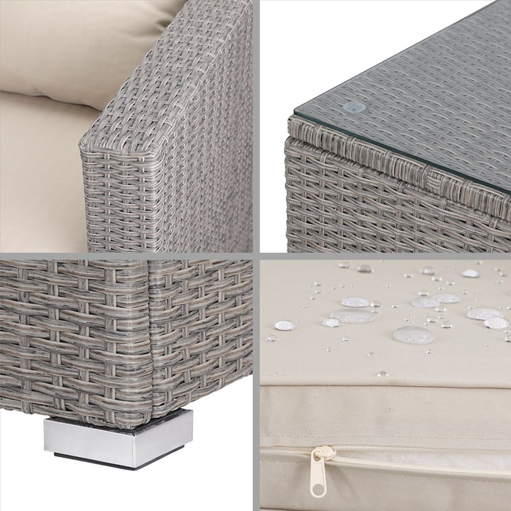 Actual product image Casaria Poly Rattan Lounge Set