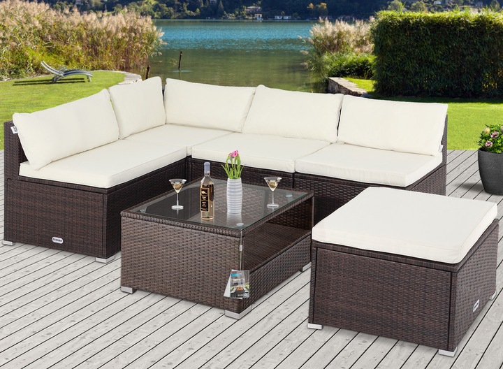 Actual product image Casaria Poly Rattan Lounge Set