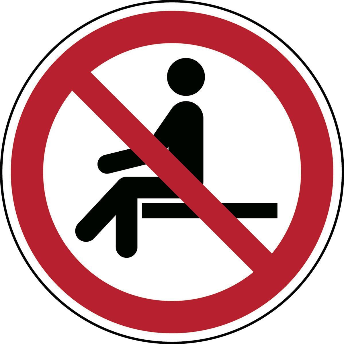 Brady, Etiketten, ISO Safety Sign - No sitting