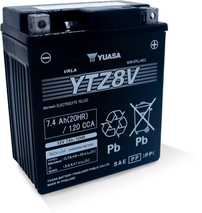 Actual product image Yuasa AGM motorbike battery 12V 7.4Ah 120A (12 V, 7.40 Ah, 120 A)