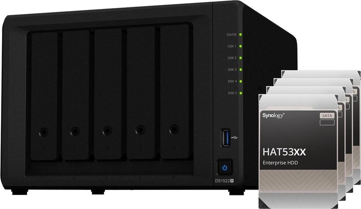 Synology DS1522+ (5 x 16 TB, Synology HAT 53xx)