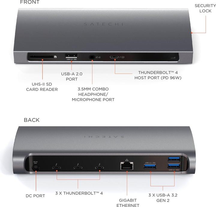 Produktbild Satechi Thunderbolt 4 Dock (Thunderbolt, 11 Ports)