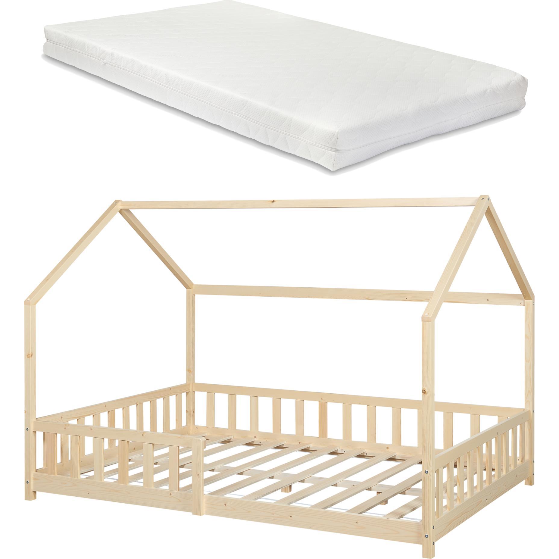 Thumbnail - En.Casa, Kinderbett, Hausbett Hesel mit Matratze und Rausfallschutz (120 x 200 cm)