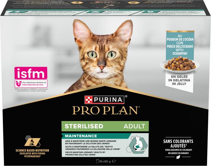 Produktbild Pro Plan Sterilised Maintenance in Gelee (Adult, 10 Stk., 850 g)
