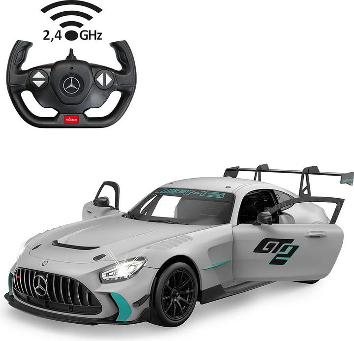Produktbild Grau Mercedes-AMG GT2 1:14 silber 2,4GHz Tür manuell