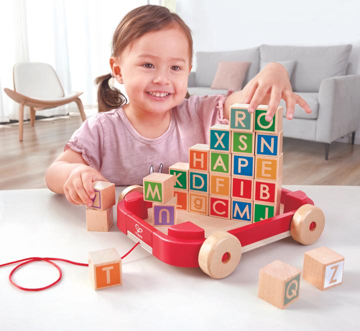 Immagine prodotto Hape Blocchi di lettere nel carrello estraibile