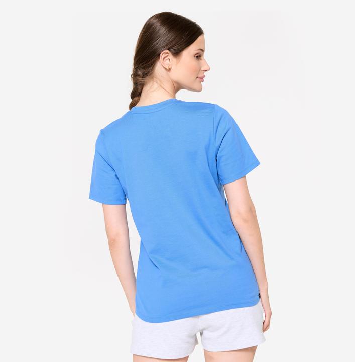 Produktbild Domyos T-Shirt Damen V-Ausschnitt Baumwolle - blau (S)