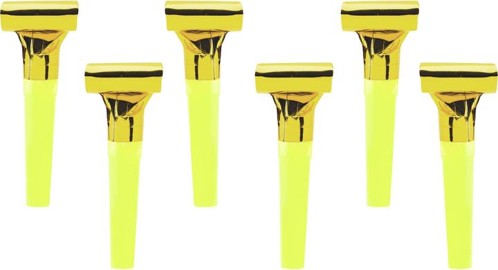 Produktbild Partydeco Partypfeife Gold, 6 Stück