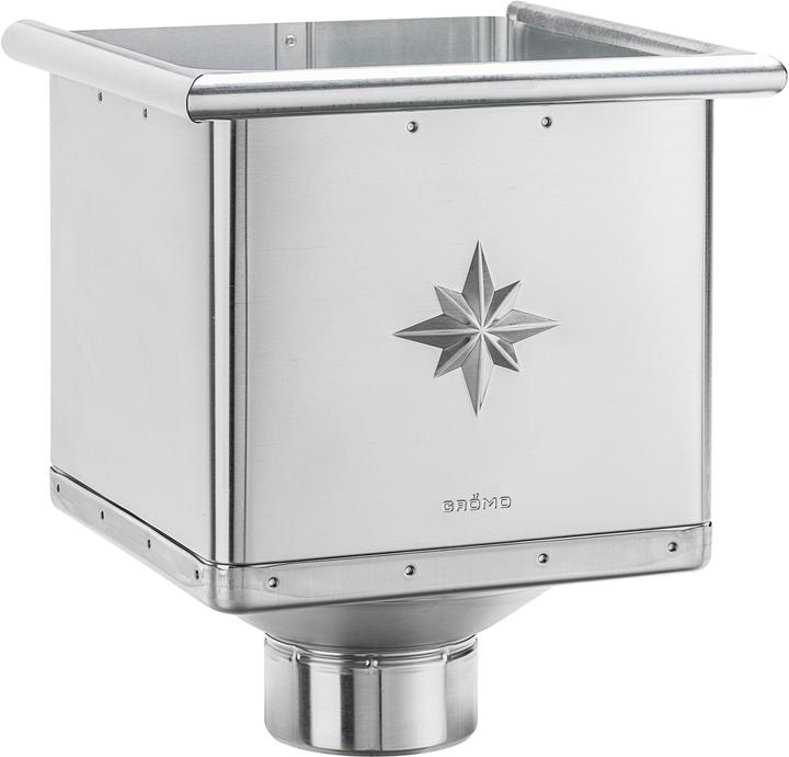 Grömo Wasserfangkasten kubisch, Zink, verschiedene Grössen (Ausführung: Ø 100mm. 240mm breit)