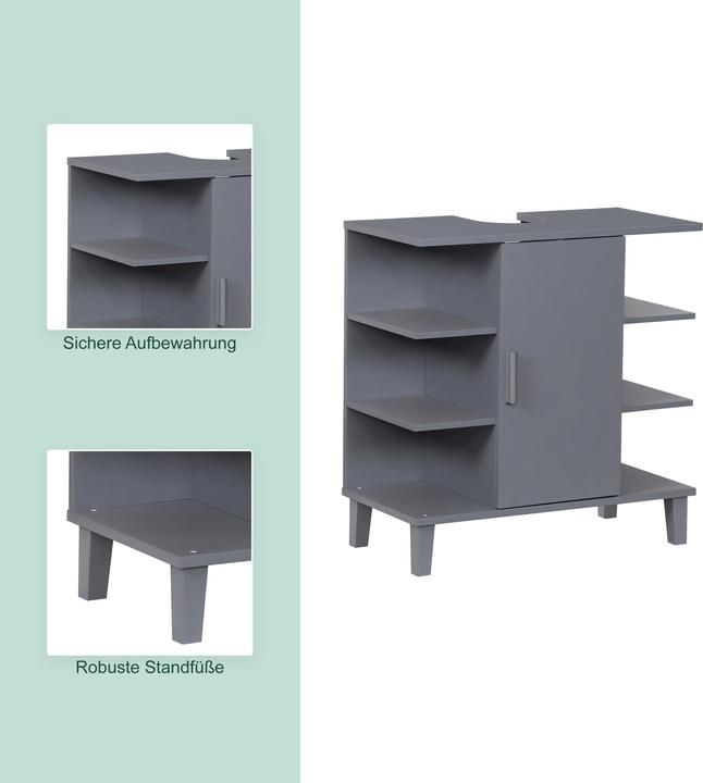 Image du produit Relaxdays Waschbeckenunterschrank Tür & Ablagen (64 x 31 x 65 cm)