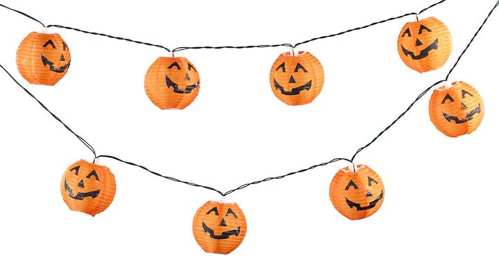 Produktbild Lunartec 2er-Set Solar-Lichterketten im Halloween-Kürbis-Look (1.60 m)