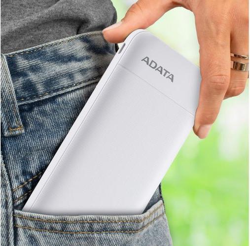 Actual product image Adata POWER BANK USB 10000MAH WHITE/PC100-14WH (10000 mAh, 20 W, 37 Wh)