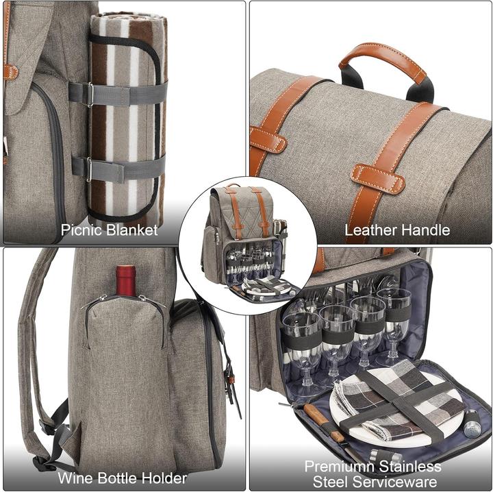 Actual product image Wickerland Picknick-Rucksack für 4 Personen