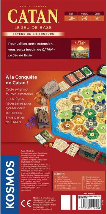 Immagine prodotto Asmodée CATAN Le jeu de base compl. 10+/5-6 (Francese, 3 - 6 Giocatori)