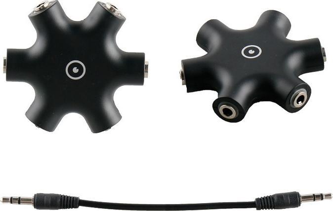 Image du produit Muvit Connect Hub Jack 3.5mm 5 Sorties Noir (0.13 m)