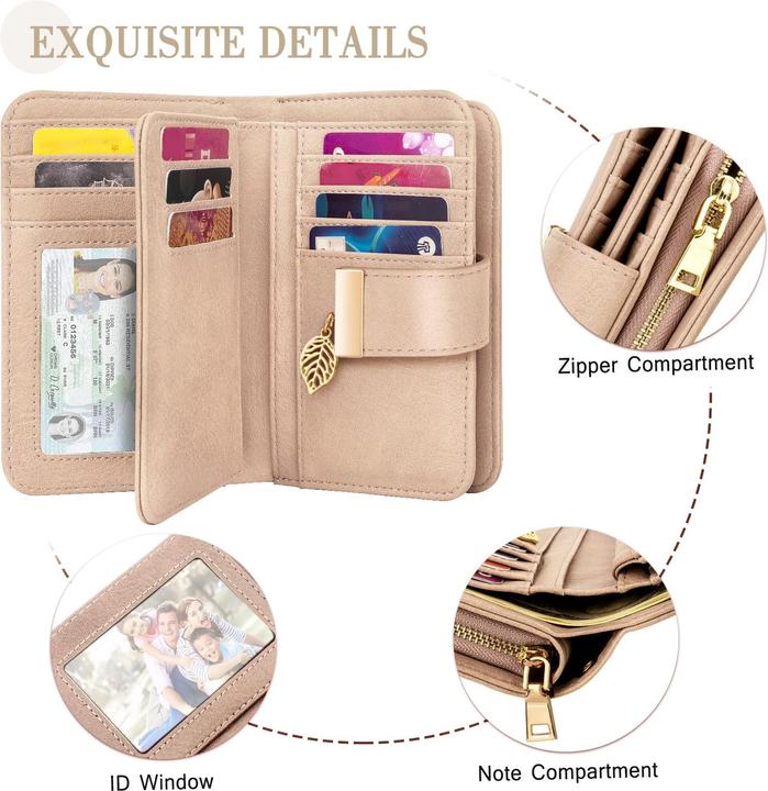 Produktbild Only-Bags.Store Ledergeldbörse Geldbörse mit vielen Fächern Brieftasche mit RFID-Schutz 18 Kartenfächer Geldbörsen